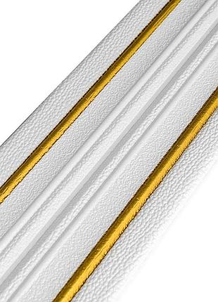 Плінтус рр самоклеючий 2300х140х4мм білий з золотою смужкою (d) sw-00001812