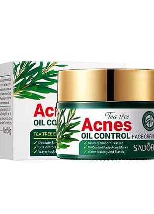 Опт 3 шт. восстанавливающий крем для жирной кожи лица от акне sadoer с экстрактом чайного дерева, 100% натуральный, 50г