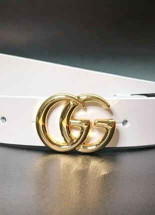 Ремень женский натуральная кожа белый 3 см