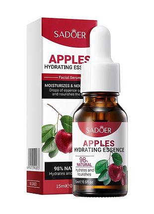 Опт 10 шт. питательная сыворотка для лица успокаивающая с экстрактом яблока 98% натуральная sadoer, 15мл
