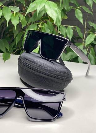 Мужские солнцезащитные очки armani polarized маска квадратные армани с поляризацией черные градиент антиблик