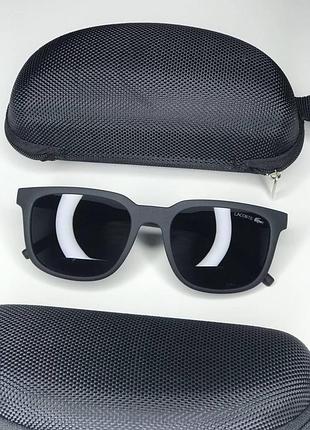 Мужские солнцезащитные очки lacoste polarized черные с поляризацией на среднее/крупное лицо лакоста антибликов черный с белым