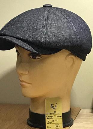 Кепка мужская восьмиклинка хулиганка джинсовая серая демисезонная comfort heads весення осенняя слимтекс 59