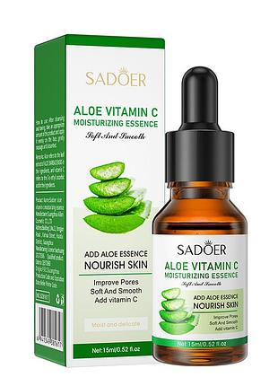 Опт 3 шт. успокаивающия сыворотка для увлажнения и питания кожи лица sadoer с экстрактом алоэ вера и витамином с, 15мл