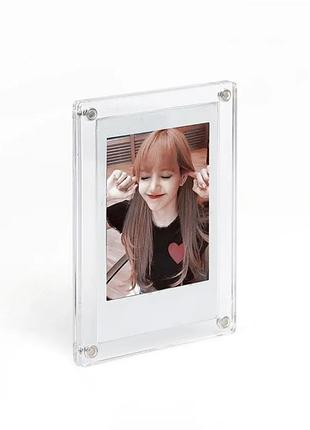 Фоторамка квадратная акриловая магнитная 3 дюйма для фото 7х12 см магнит на холодильник
