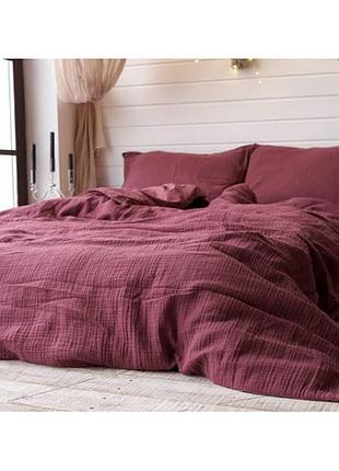 Комплект постельного белья limasso семейный малиновый
