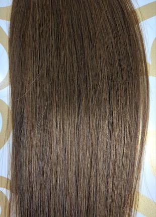 Натуральные волосы для наращивания в срезе 65 см, 50 г, #4 коричневый