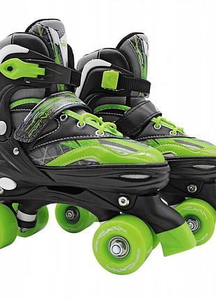 Роликовые коньки (квады) sportvida sv-lg0037 size 31-34 black/green