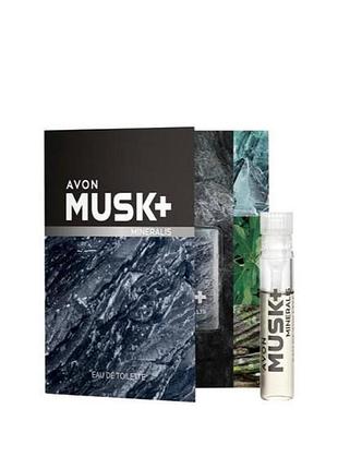 Открытка с пробным образцом avon musk mineralis, 0,6 мл