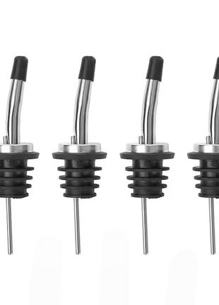 Набор гейзеров дозатор с защитным колпачком bar house pourer металлические 4 шт серебристый