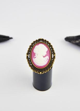 Кольцо камея розово-белый арт. 77899