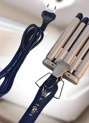 Плойка п'ять хвиль geemy gm 2933 для завивання волосся 5 хвіль діаметр 17 мм