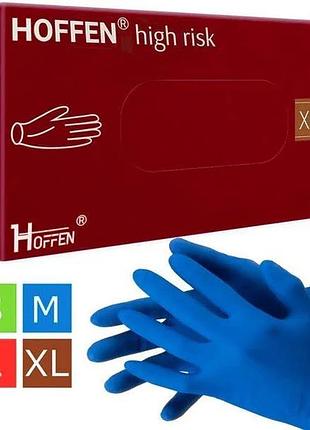 Рукавички латексні щільні high risk (14.5 г) hoffen (hoff medical) (50 шт./уп.) р.xl