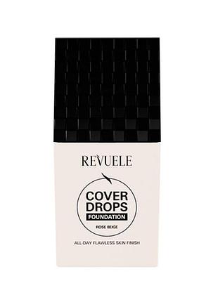 Revuele cover drops тональна основа під макіяж рожевий беж, 35 мл