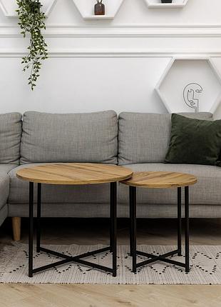 Столик кофейний приставной из дсп размер m+s лофт, прикроватный столик чайный стильный черный дуб