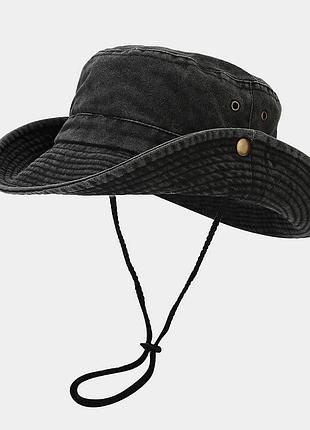 Уцінка! панама унісекс vintage з широкими полями - сіра