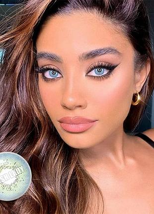 Линзы цветные для глаз голубые ocean blue подходят для светлых глаз