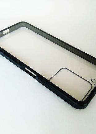 Чехол магнитный для xiaomi redmi note 12 4g чехол на редми ноут 12 с закаленным стеклом металл и закаленное стекло, черный