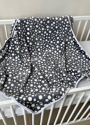 Плед детский плюшевый (в роддом) серый 100*80 см(р)