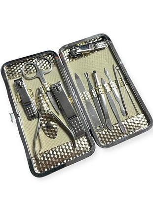 Професійний набір для манікюру vhg vf-8, 12 предметів, silver