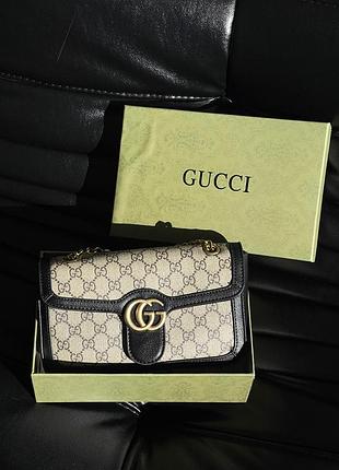 Городская мини сумочка для девушки gucci marmont женская кожаная сумка гуччи брендовая маленькая для женщины