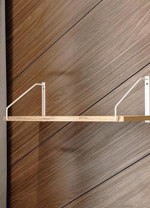 Полки для книг настенные одинарные открытые, декоративные настенные полки для вещей белый дуб