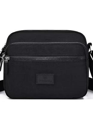 Женская черная сумка с плечевым ремнем кросс боди