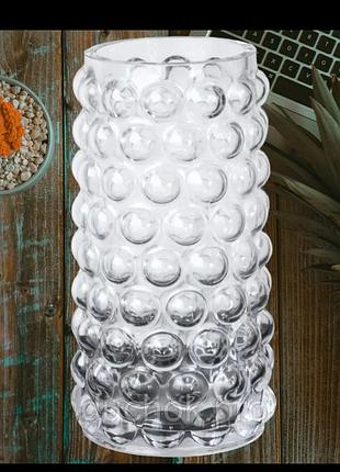 Ваза "пузыри" стеклянная для цветов, высота 22,5 см elisey