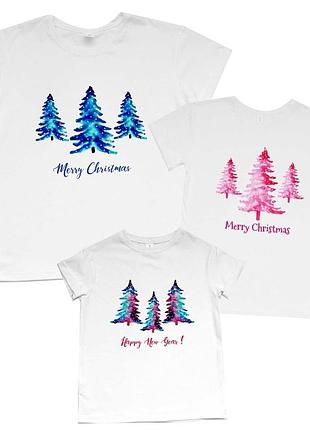 Фп006515	футболки фэмили лук family look для всей семьи "цветные елки" push it