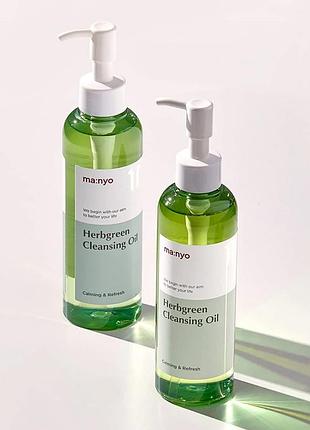 Гидрофильное масло с экстрактами трав manyo factory herb green cleansing oil, 200 ml