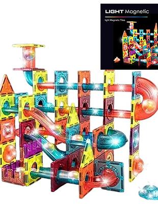 Конструктор магнитный magnetic diy 110 элементов с шариками разноцветный
