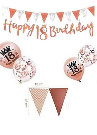 Святковий набір декорацій до дня народження 18 років (вітальний банер, повітряні кульки 10 штук)