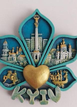 Магнит - коллаж (листок каштана, патина) (29149)