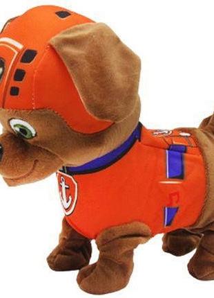 Интерактивная мягкая игрушка щенячий патруль крепыш желтый paw patrol гавкает лает