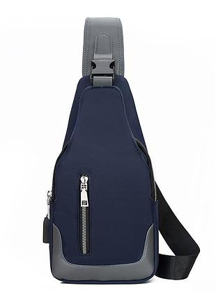 Чоловіча нагрудна сумка, проста ділова сумка через плече, модна сумка через плече кольору замка usb оптовая