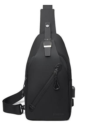 Чоловіча нагрудна сумка, модна спортивна водонепроникна сумка usb, сумка через плече