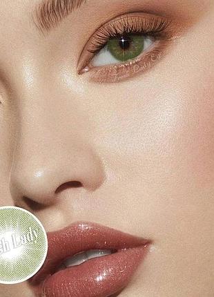 Линзы цветные для глаз зеленые starshine kiwi ad.adrena natural. подходят для светлых глаз