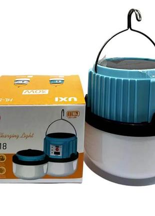 Акумуляторна кемпінгова led лампа світильник із сонячною панеллю та гачком 3 режими до 4годин світіння ліхтар