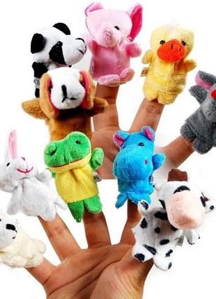 Мягкая игрушка на палец 10шт, животные, кукольный театр