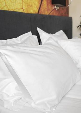 Наволочка 50х70см сатин гладкий белый