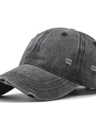 Кепка унісекс рвана - сіра