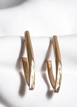 Сережки стрелы без камушек xuping медицинское золото ксюпинг 4 см 35, золотистый