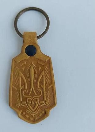 Брелок - «тризуб - геометрия» горчичный (28962)