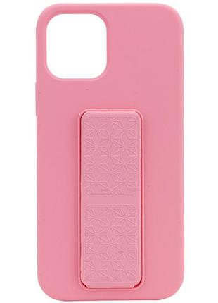 Чохол silicone case hand holder для apple iphone 12 pro max (6.7") рожевий / pink