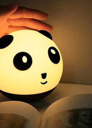 Акумуляторний нічник-іграшка vhg tt02 “силіконова панда” (rgb-7 кольорів + пульт дк)