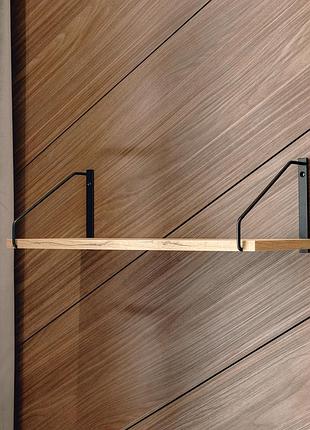 Полки для книг настенные одинарные открытые, декоративные настенные полки для вещей черный дуб