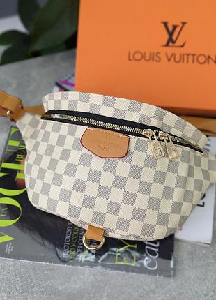 Кожаная бананка для девушки louis vuitton брендовая городская поясная сумка через плечо для женщины луи витон