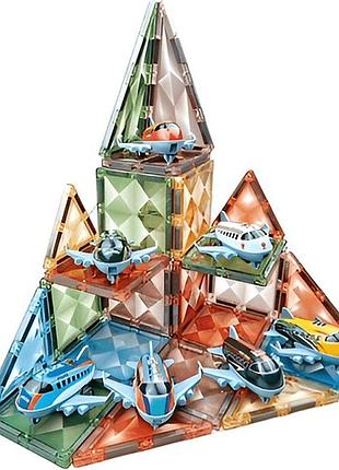 Конструктор магнитный magnetic diy 29 элементов самолёты разноцветный