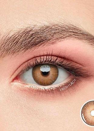 Лінзи кольорові для очей коричневі карі new york brown natural підходять для світлих очей