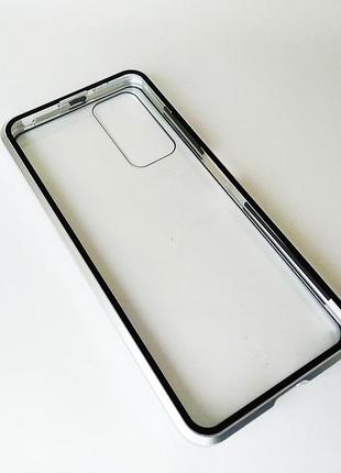 Чехол магнитный для xiaomi redmi note 11pro 4g\5g чехол на редми ноут 11про с закаленным стеклом металл и закаленное стекло, серебро